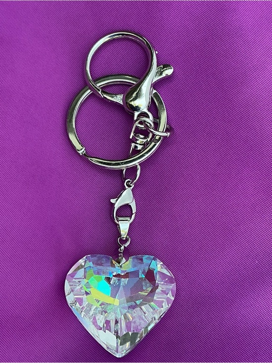Handmade Accessories - Heart Shape Glass Charm Handmade Keychain